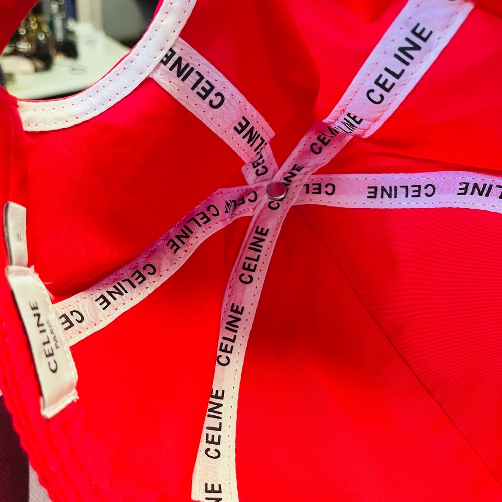 Celine Red Cap with White Logo - Picture 4 of 6